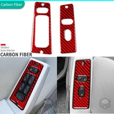 Red Carbon Fiber Interior Window Lift Switch Button Trim For Ford Mustang 87-93