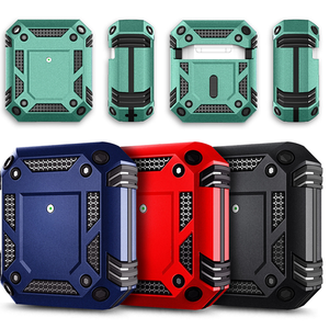Funda blindada resistente para AirPods con clip para llavero, compatible con Apple AirPods 1/2/3/4 y Pro