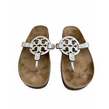 Tory Burch Miller Cloud Sandals Womens Size 6 Spark Gold With Medallion