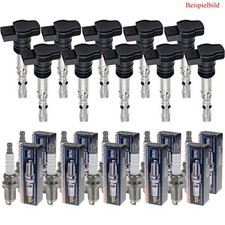 10x STELLOX Zündspule + BERU Zündkerze für Audi A6 4F2 C6 2.4 Skoda Octavia II