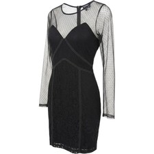 ASTR Whimsigoth Lace Point D'Esprit Mesh Long Sleeve Bodycon Mini Dress NWT M