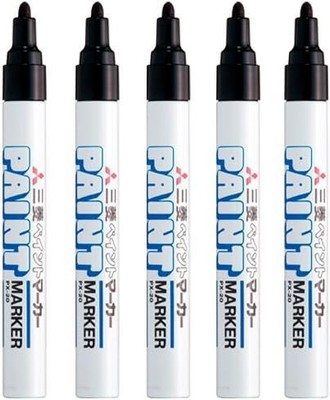 Uni-Paint Oil Based Paint Marker 5 Pens Bundle Set Multi surface Marking Pen