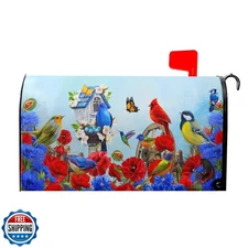 Anyako Spring Cardinal Birds Mailbox Covers Magnetic Standard Siz