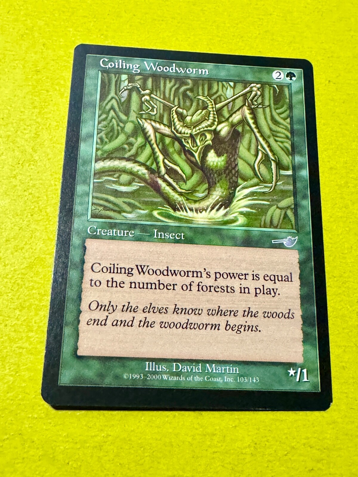 Coiling Woodworm *Uncommon* Magic MtG x1 Nemesis NM - FREE SHIPPING
