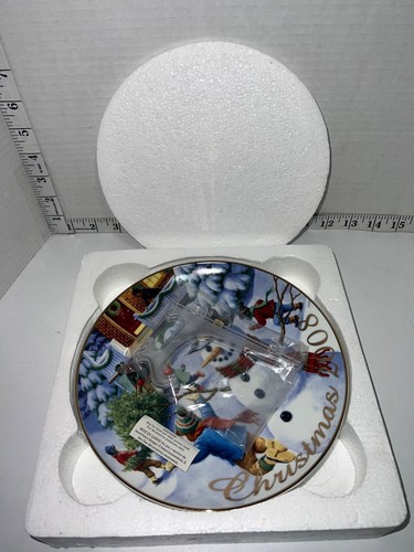 Avon 2008 Winter Memories 22K Gold Trim Porcelain Plate New open box - Bild 7 von 8