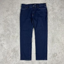 34 Heritage Jeans Mens 38x31 Blue Classic Straight Dark Wash Denim Tag 40x32