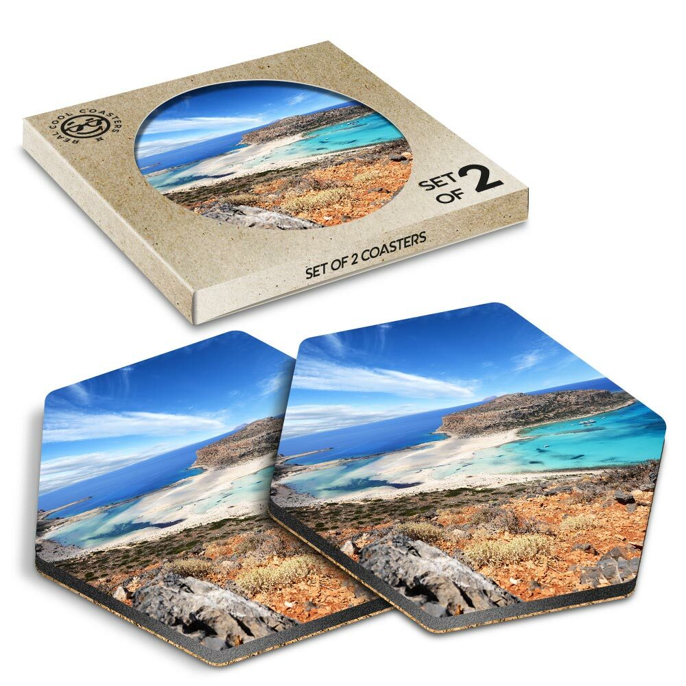 2 x Hexagon Coasters - Balos Lagoon Crete Greece #44210 | eBay UK