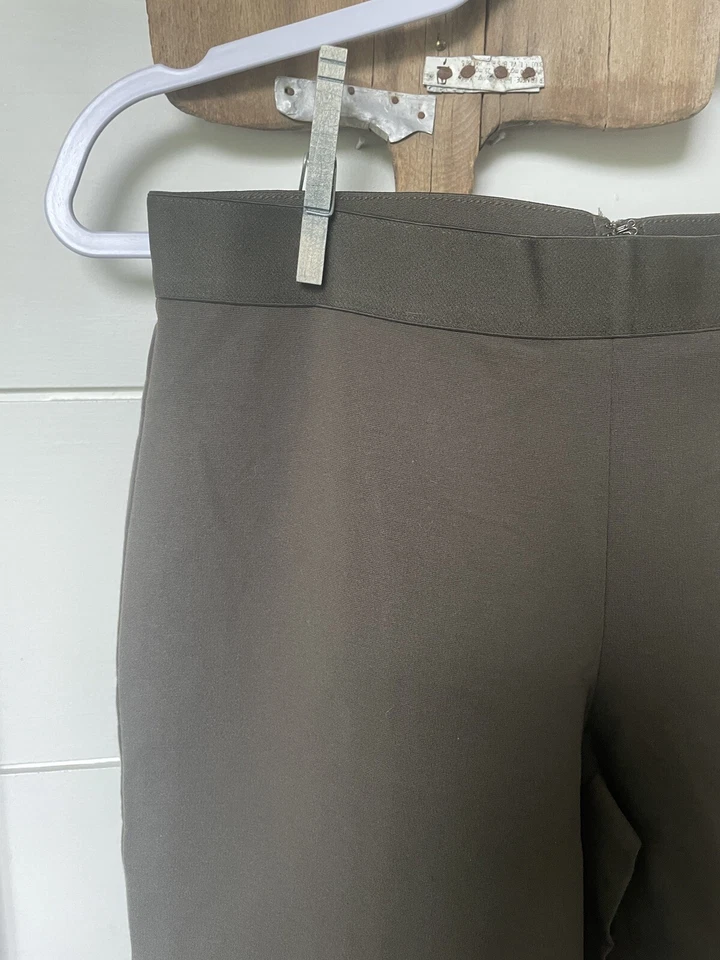 J Crew Pixie Pants 8 Olive Green Ankle Crop Rear Zipper - Image 2 of 4