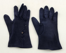 VTG Wear Right Blue Wrist Length Cotton Gloves Made In Western Germany Size 6.5