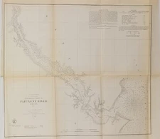 1859 U.S. Coast Survey Preliminary nautical Chart map Patuxent River Maryland