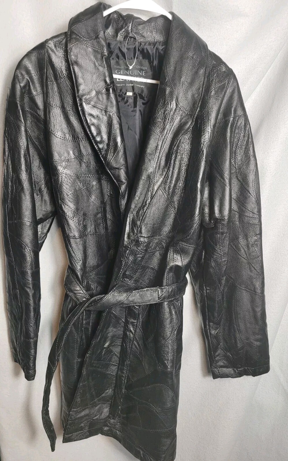 Vtg Leather Patchwork Coat Matrix Gorpcore Old Mo… - image 1