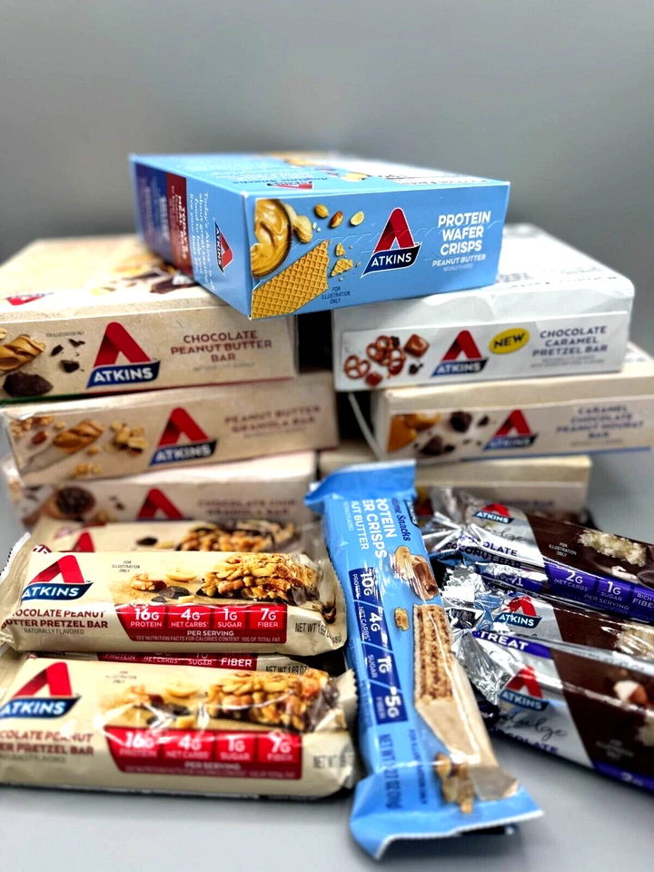 50 BARRAS ATKINS SABOR SURTIDO + GALLETAS PROFESIONALES - VENTAJA (CON COMIDA DE 20 PROTEÍNAS) Foto 3 de 4