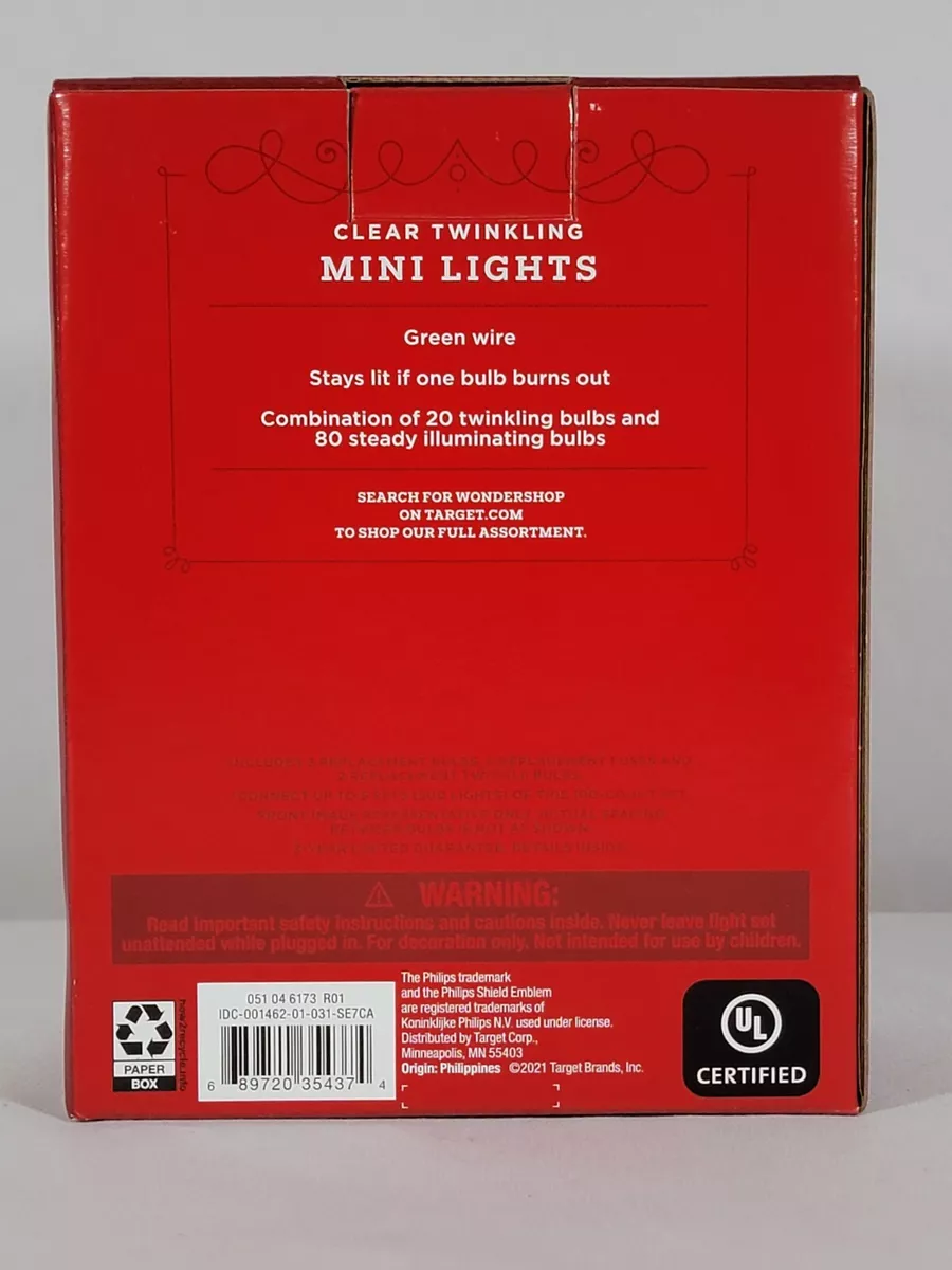 Philips 100ct christmas incandescent 2024 mini string lights multicolored twinkle