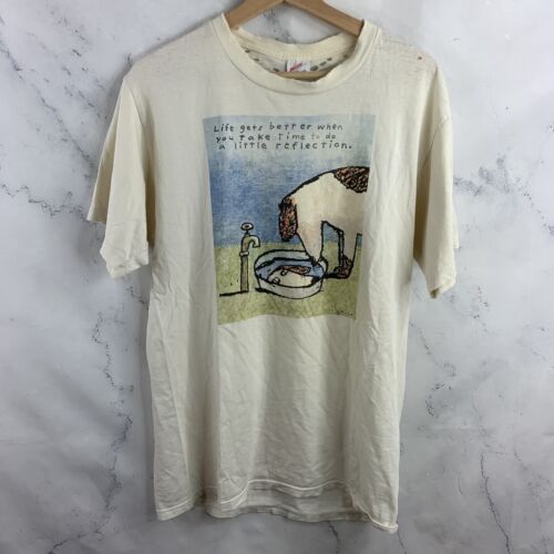 Richard Stine Vintage L Art Tee Art T Shirt Jerzees Thrashed Worn Thin RARE USA - Picture 1 of 13