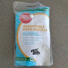 Adjustable Mesh Dog Muzzle L 60-80lbs allows drinking panting padded Black