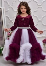 Abito da ballo bambina puffy tulle ciliegia schiacciato rosso festa compleanno bambini principessa fata