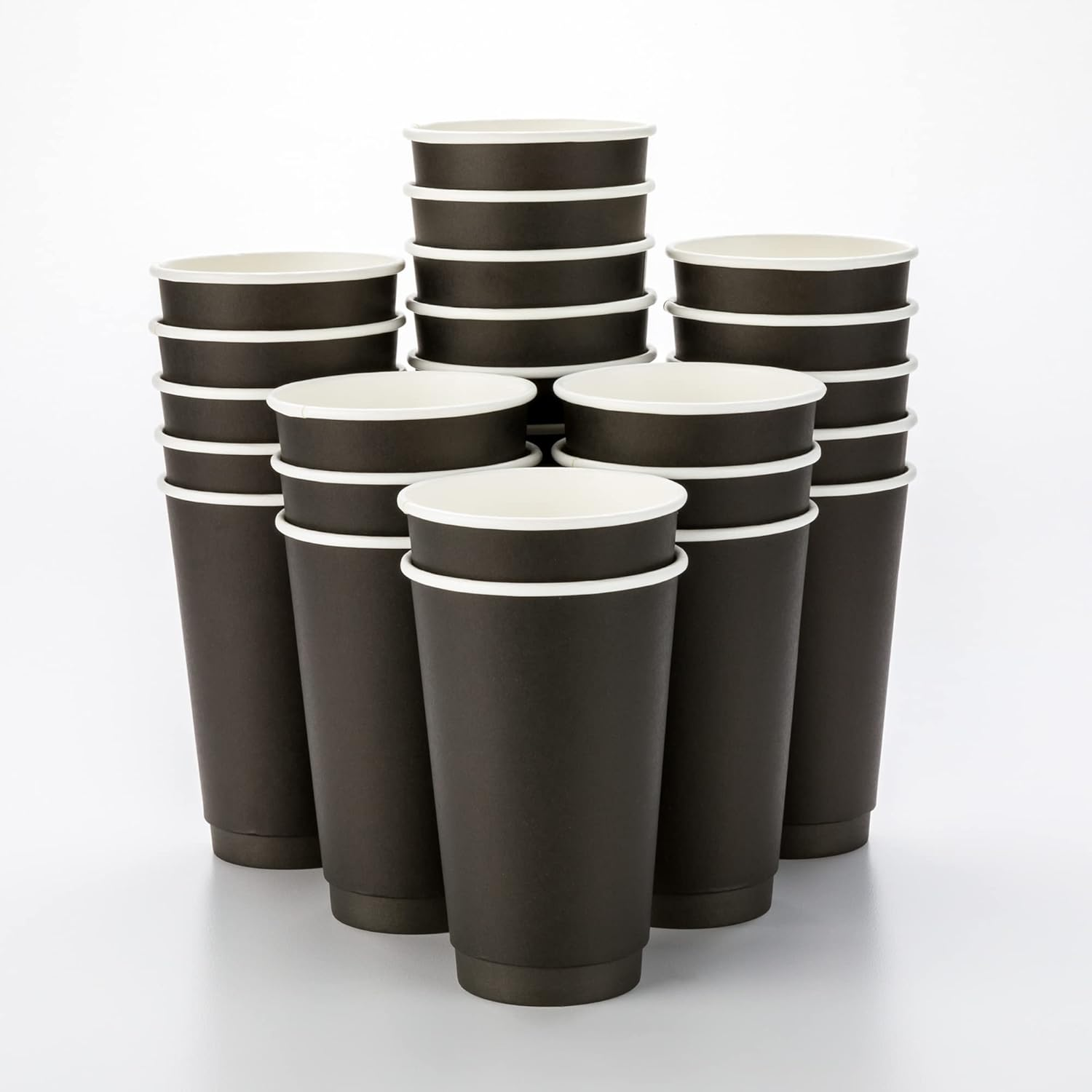 16 Ounce Disposable Coffee Cups 500 Double Wall Hot Cups for Coffee - Lids Sold