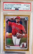 KYREN PARIS 2020 Bowman Chrome GOLD Refractor Rookie Card RC Angels PSA 9 #/50