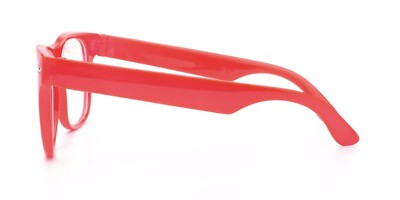 RED CLEAR LENS PLASTIC GLASSES CLASSIC 80s VINTAGE RETRO  display picture 2