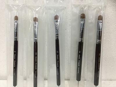 Dard Red Wood Sonic French Brush 100% kolinsky hair size 8 10 12 14 16 