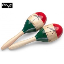Stagg MRW-26M Pair of Oval Wooden Maracas Mexican Finish