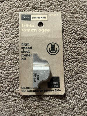 NOS SEARS CRAFTSMAN 1/4'' ROMAN OGEE HIGH SPEED STEEL ROUTER BIT MADE IN U.S.A.