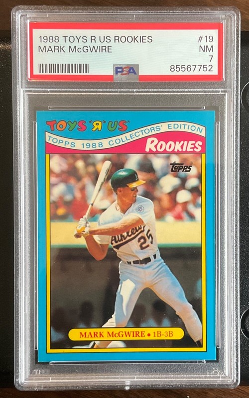 1988 Toys R Us Rookies #19 Mark McGwire PSA 7 NM Athletics RC