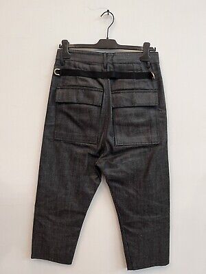 Rick Owens 17FW Glitter Coated Denim Leather Detail Cropped Rick Owens 17FW Glitter Coated Denim Leather Detail Cropped
