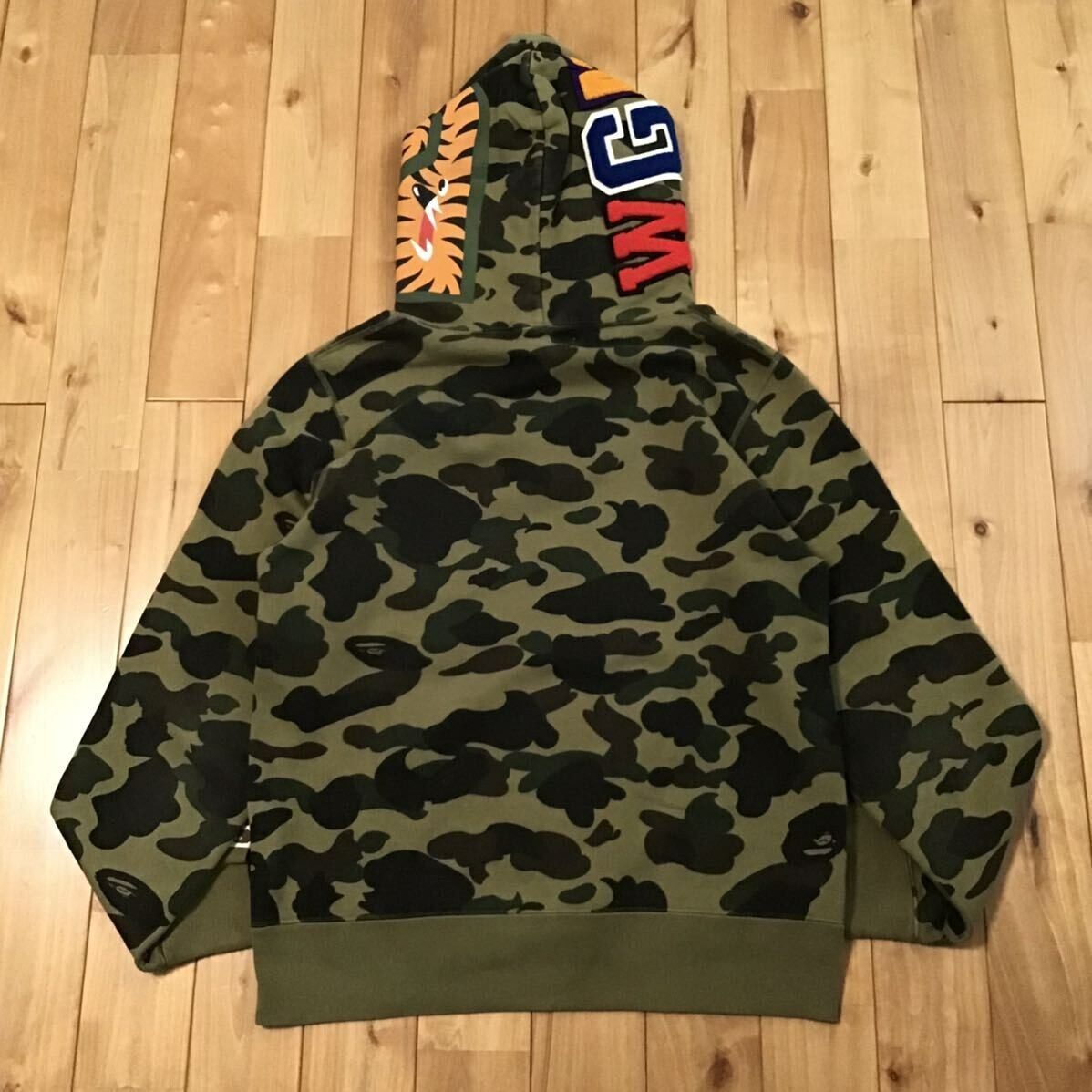 BAPE Shark pullover hoodie 1st camo green A Bathing Ape Size M | eBay
