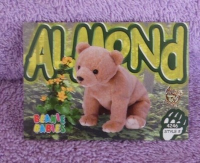 almond the bear beanie baby