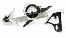Combination Square Protractor Level Measure Measuring Angle Ruler 12" 300mm