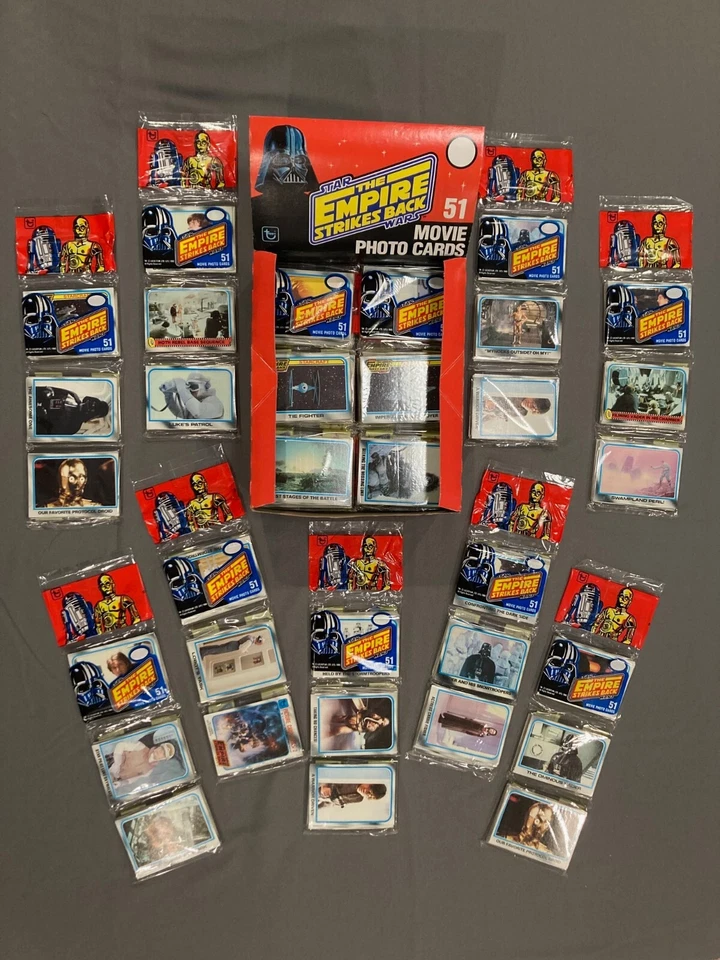 1980 Empire Strikes Back 🔵🟡🔴⚫️ Topps Rack Pack (1) / Star Wars Foto 2 de 4