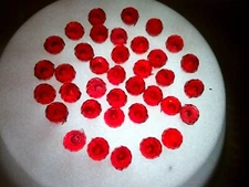 63 7MM LARGE RED ROUND FACETED GLOBE PIN LIGHTS FOR CERAMIC CHRISTMAS TREES
