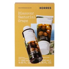 KORRES DISCOVER SANTORINI GRAPE WITH BODY CLEANSER 250ML & BODY MILK 200ML