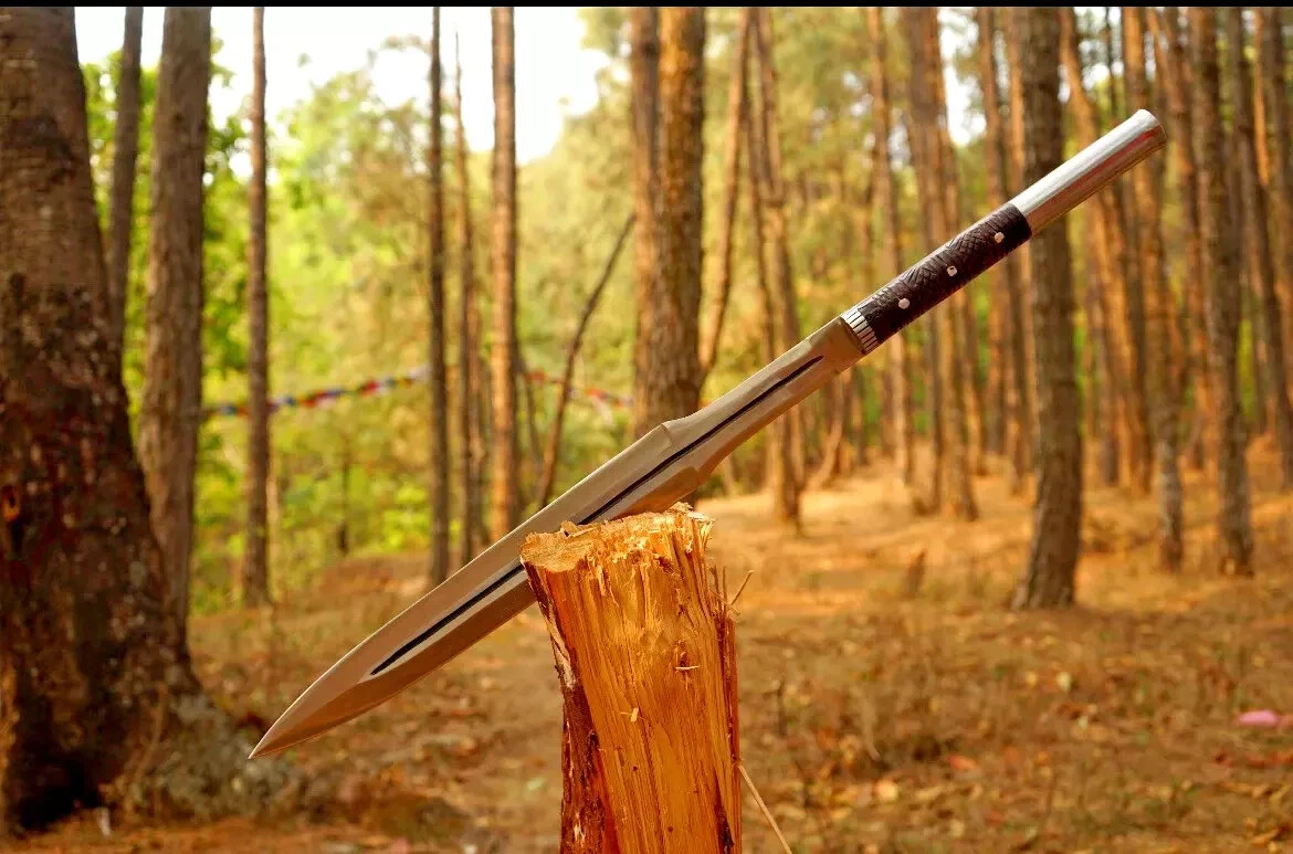 Custom Handmade Carbon Steel Blade Survival Machete Sword| Hunting Sword Camping