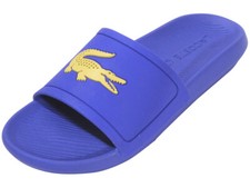 Lacoste Men's Croco-Slide-0922 Slide Sandals Shoes Navy/Yellow