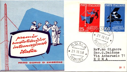 Italy FDC 1958 - Italy Int'l Radio and Television Award - Rome - F42733