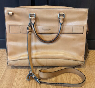 Ermenegildo Zegna couture Leather Briefcase - DISTRESSED (READ DESCRIPTION)