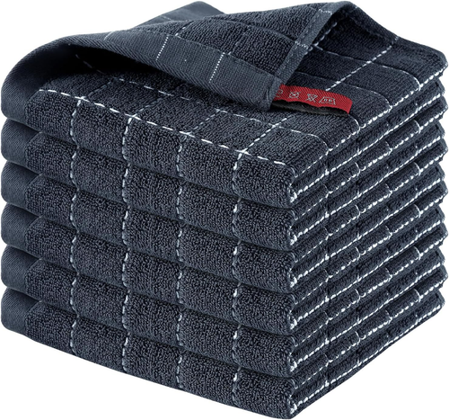 100% Cotton Terry Kitchen Dish Cloths, Ultra Soft and Absorbent Dish Towels for