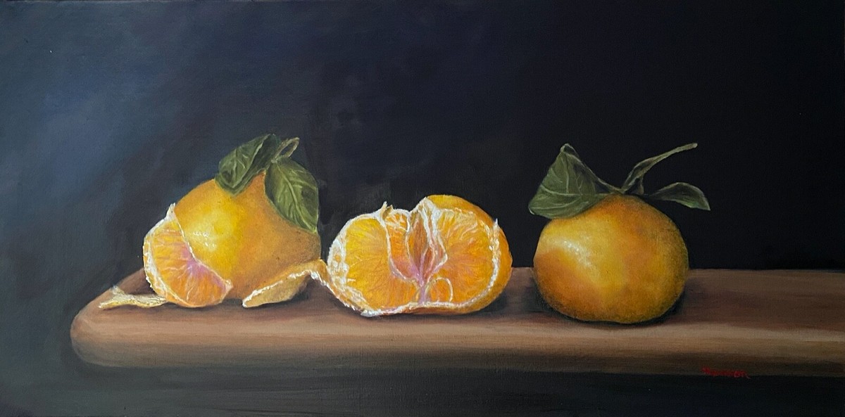 24x12 Oil Painting of Oranges | eBay