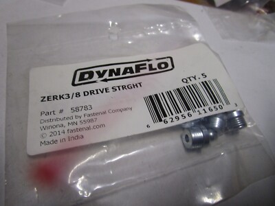 DynaFlo  3/8''- St Steel Yellow Zinc Drive Grease Fitting w/o Ball Check QTY 5