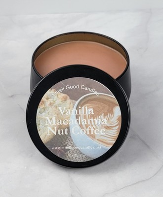 Vanilla Macadamia Nut Coffee 8oz Soy Candle   Rich, Sweet & Inviting Aroma