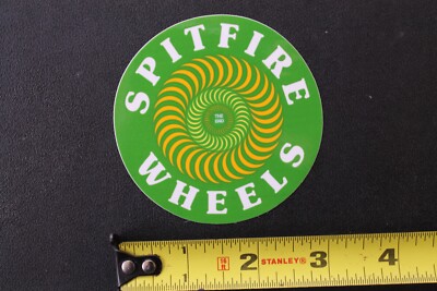 SPITFIRE Skateboard Wheels Yellow Green Spiral OG Vintage Skateboarding STICKER