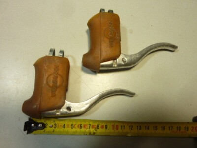 Paire De Leviers De Frein Sécurité Weinmann Vintage Années 80 - Pour Guidon Tombant - 22-24 Mm - Argent/Noir