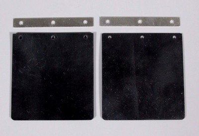 Pair Black Mud Flap Guard & Mounting Plate for Tamiya RC 1/14 King Knight Hauler