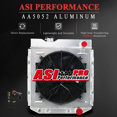 4 Rows Radiator+Shroud Fan For Ford Mustang Falcon Mercury Comet 1963-1966 65,64