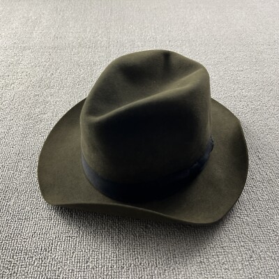 Worth And Worth Hat Adult Size 7 Green Felt Mark Shale Fedora Luxury Casual Men