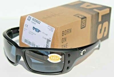 COSTA DEL MAR Permit POLARIZED Sunglasses Matte Black/Gray 580P NEW