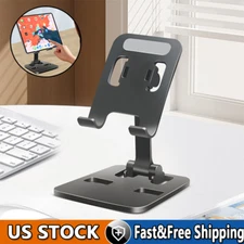 Universal Metal Desk Tabletop Phone iPad Tablet Stand Holder Foldable Adjustable