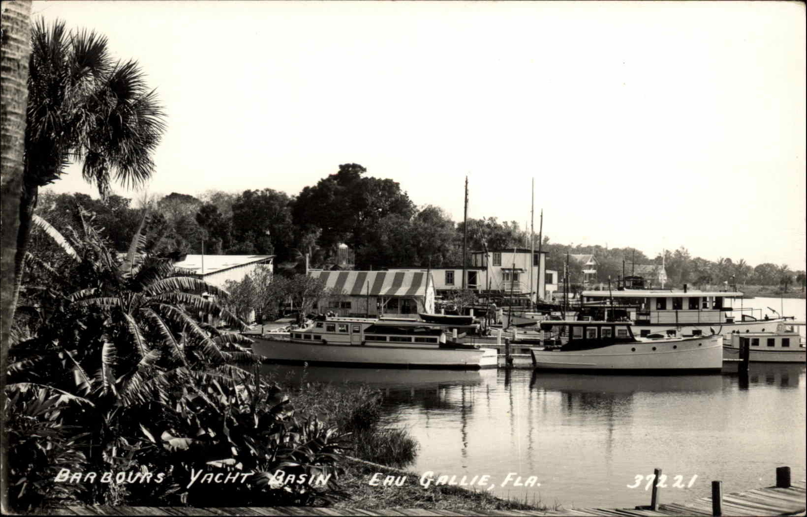 Eau Gallie Melbourne Florida FL Barbours Yacht Basin Real Photo